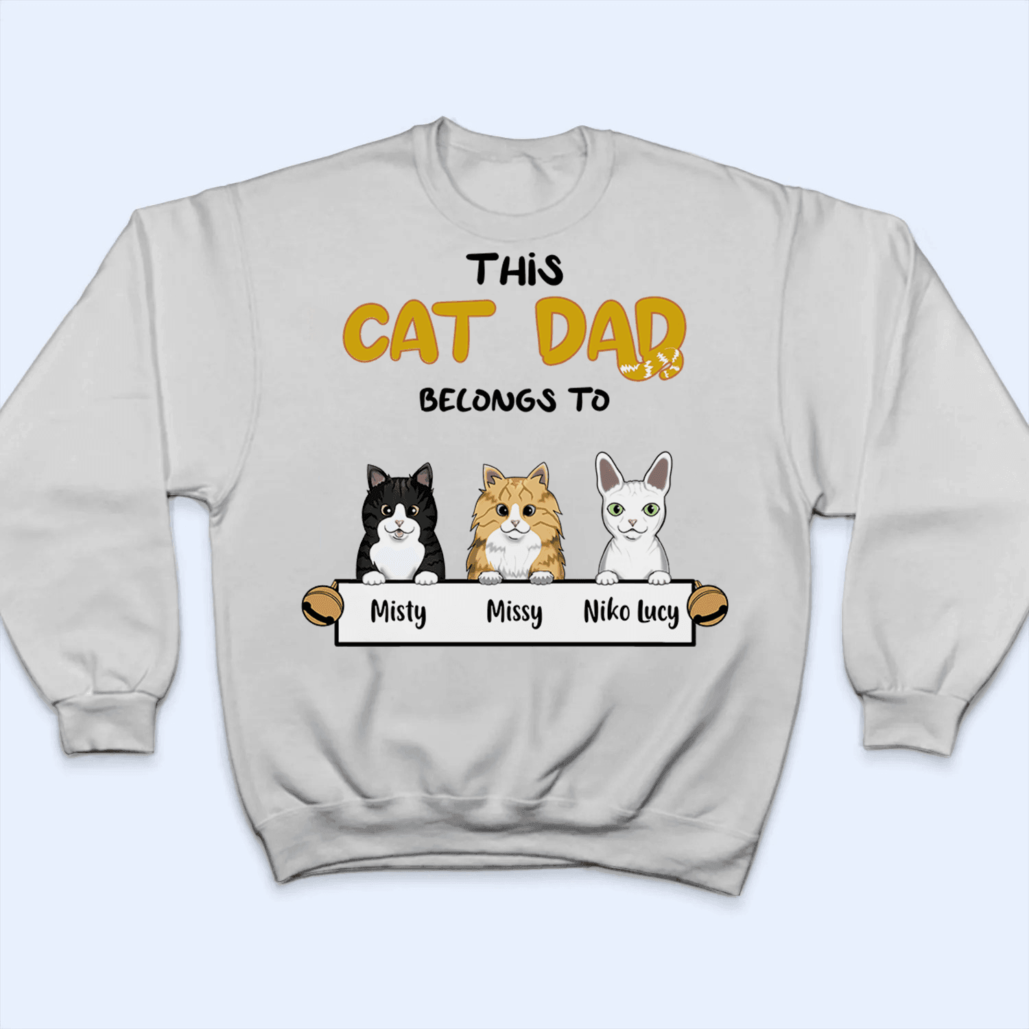 This Cat Dad belongs to - Cat Dad - Personalized Custom T Shirt - Birthday, Loving, Funny Gift For Cat Dad, Cat Owner, Cat Lovers - Suzitee Store