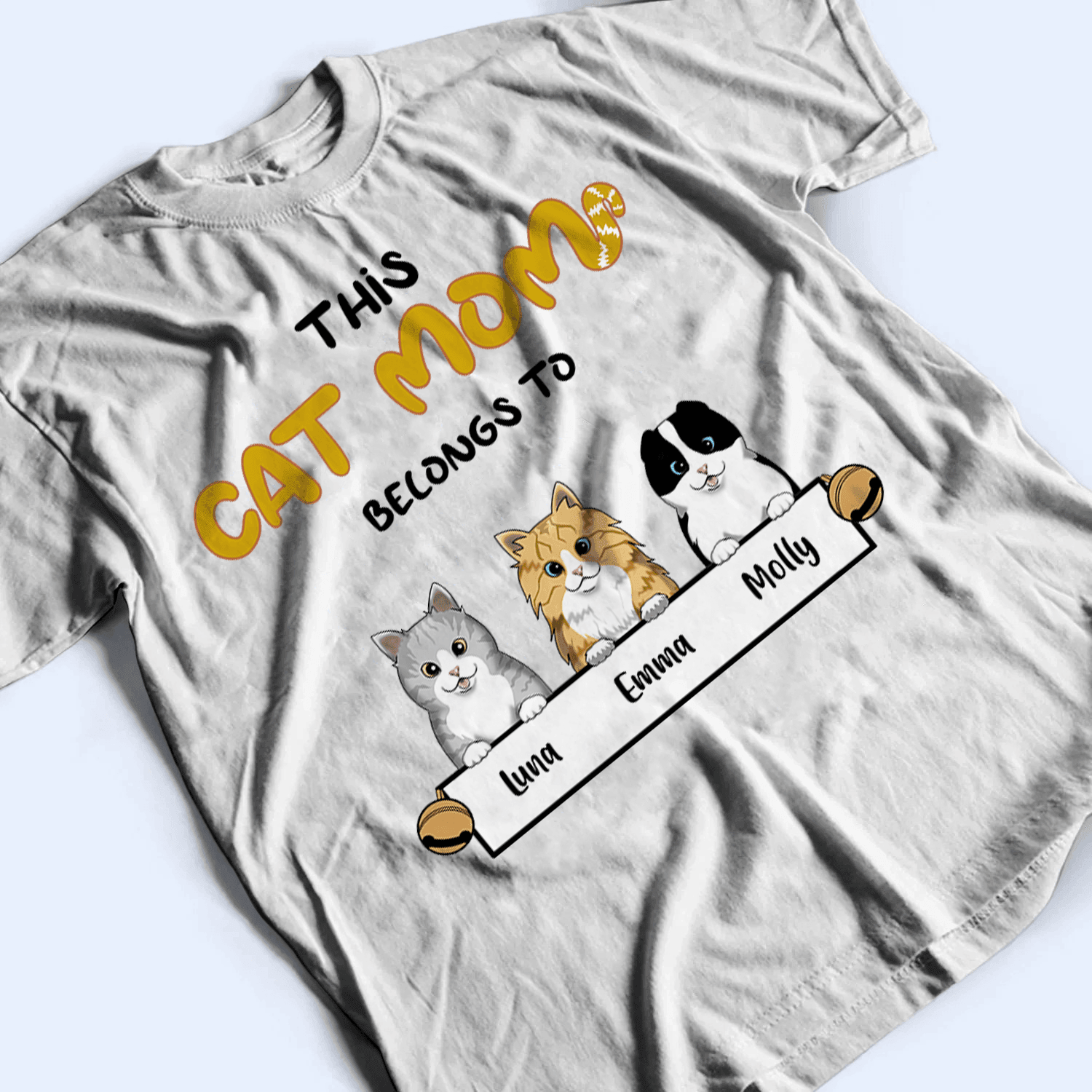 This Cat Mom belongs to - Personalized Custom T Shirt - Birthday, Loving, Funny Gift For Cat Mom, Cat Owner, Cat Lovers - Suzitee Store