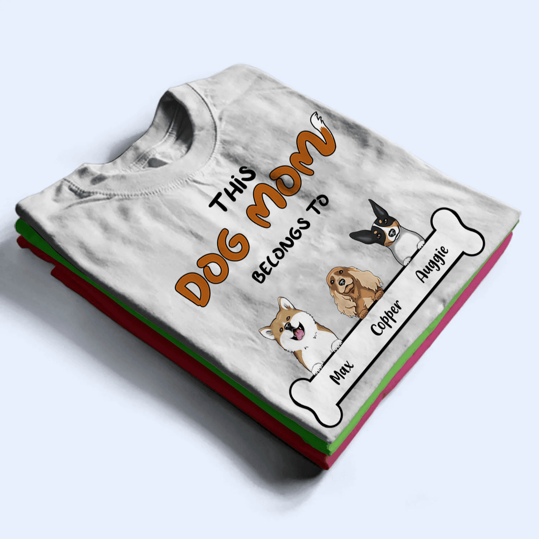 Personalized This Dog Mom belongs to t-shirt, alternate view 4