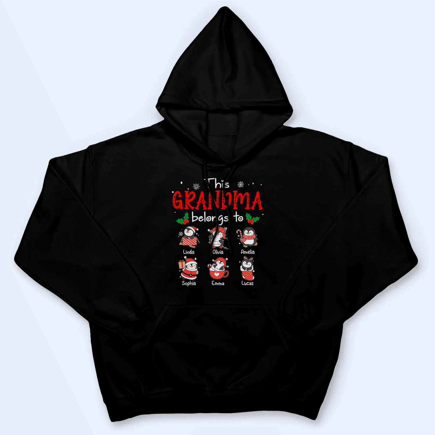This Grandma Belongs To - Cute Penguin Grandkids - Personalized Custom T Shirt - Birthday, Loving, Funny Gift for Grandma/Nana/Mimi, Mom, Wife, Grandparent 6