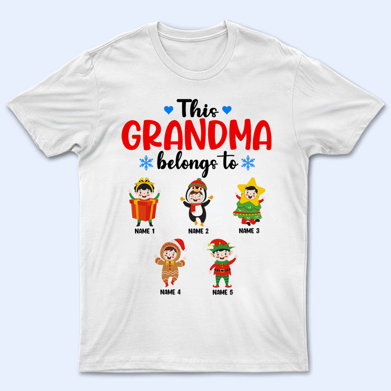 This Grandma Belongs To Grandkids - Christmas - Personalized Custom T Shirt - Birthday, Loving, Funny Gift for Grandma/Nana/Mimi, Mom, Wife, Grandparent - Suzitee Store