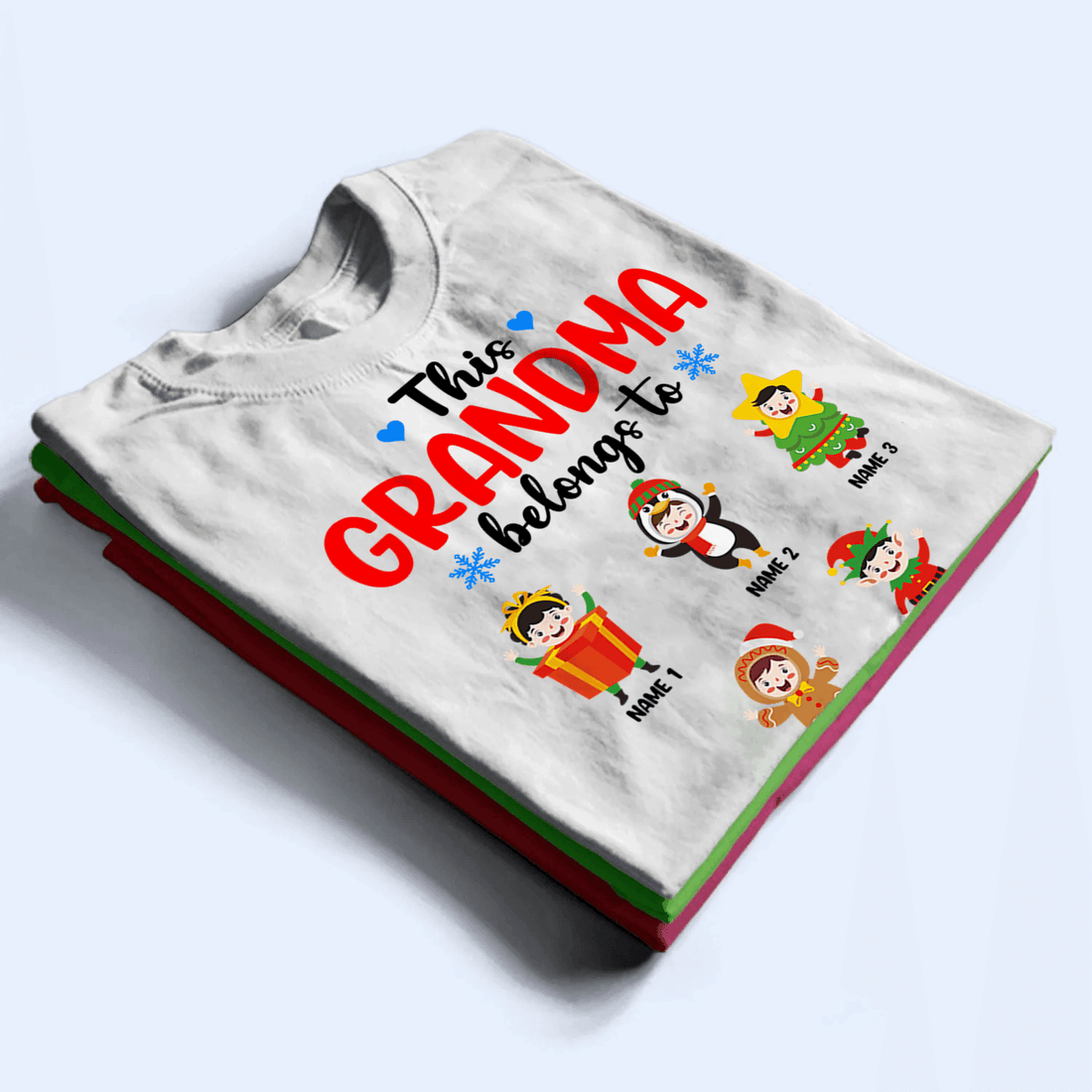 This Grandma Belongs To Grandkids - Christmas - Personalized Custom T Shirt - Birthday, Loving, Funny Gift for Grandma/Nana/Mimi, Mom, Wife, Grandparent - Suzitee Store