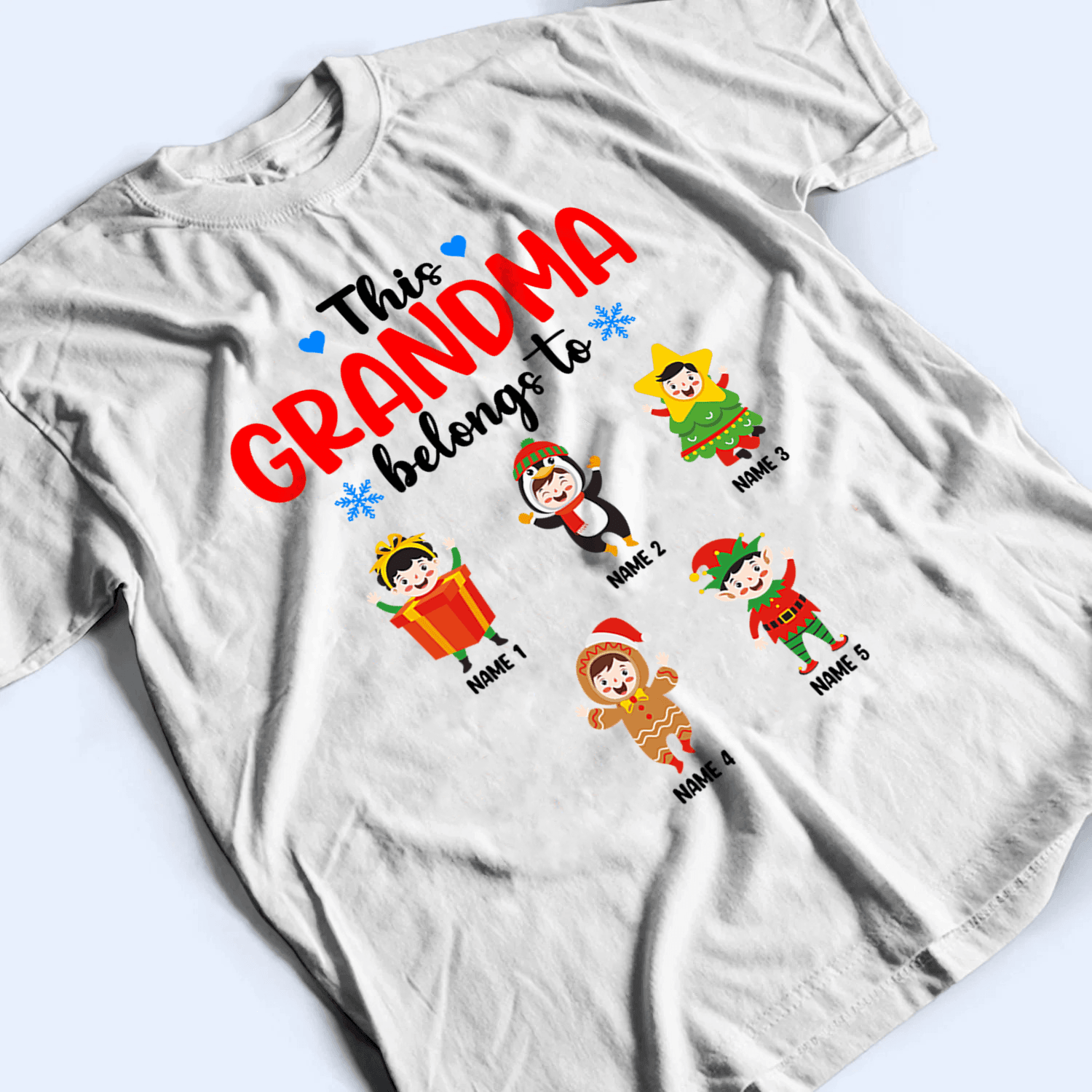 This Grandma Belongs To Grandkids - Christmas - Personalized Custom T Shirt - Birthday, Loving, Funny Gift for Grandma/Nana/Mimi, Mom, Wife, Grandparent - Suzitee Store