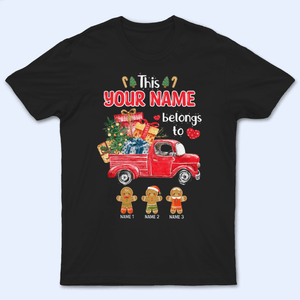 This Grandma Belongs To Grandkids, Christmas Truck - Personalized Custom T Shirt - Birthday, Loving, Funny Gift for Grandma/Nana/Mimi, Mom, Wife, Grandparent - Suzitee Store