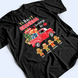 This Grandma Belongs To Grandkids, Christmas Truck - Personalized Custom T Shirt - Birthday, Loving, Funny Gift for Grandma/Nana/Mimi, Mom, Wife, Grandparent - Suzitee Store