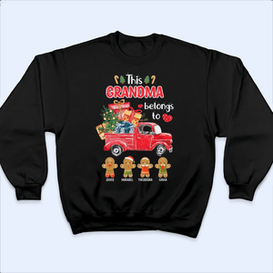 This Grandma Belongs To Grandkids, Christmas Truck - Personalized Custom T Shirt - Birthday, Loving, Funny Gift for Grandma/Nana/Mimi, Mom, Wife, Grandparent - Suzitee Store