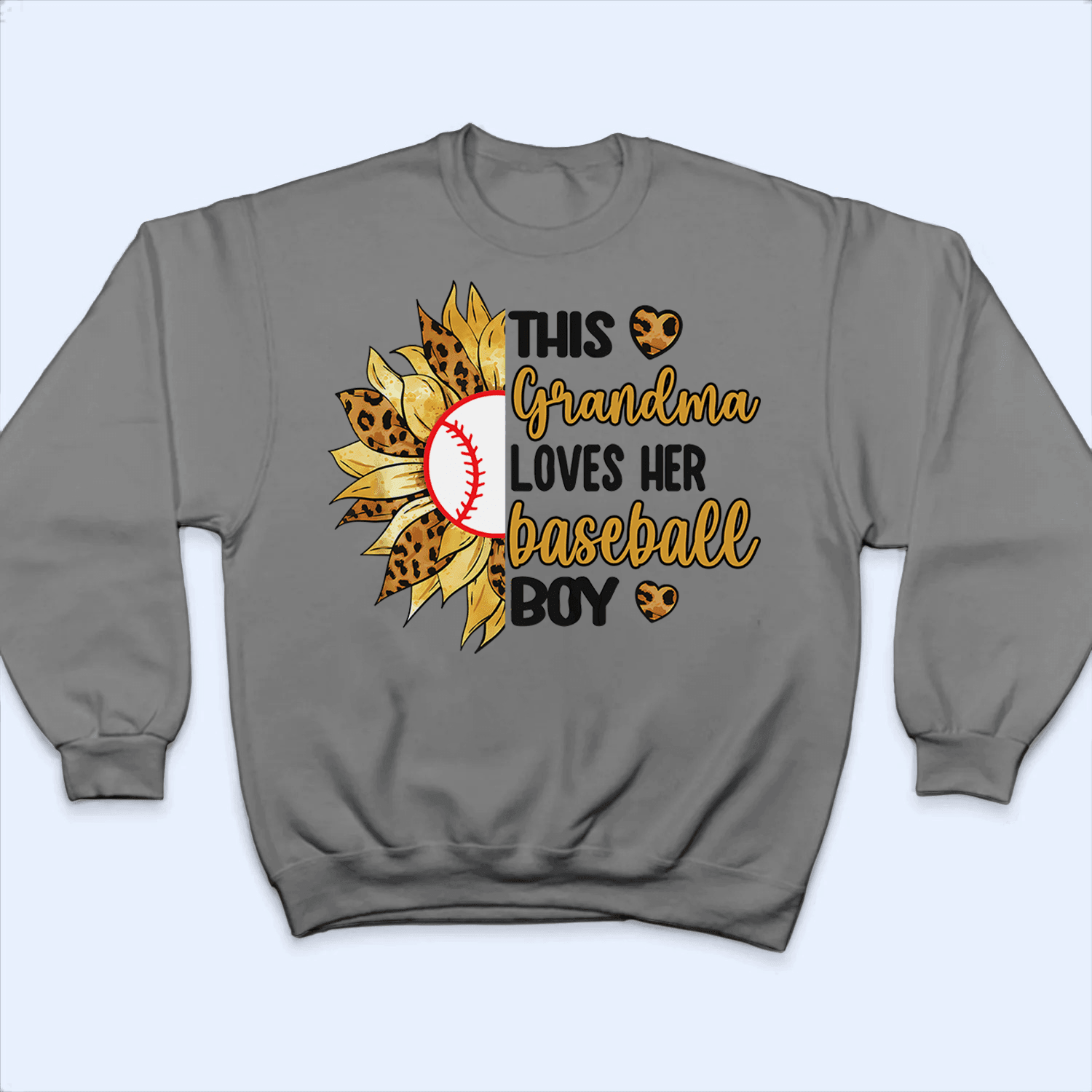 This Grandma Loves Her Baseball Boy - Personalized Custom T Shirt - Gift for Grandma/Nana/Mimi, Mom, Wife, Grandparent - Suzitee Store