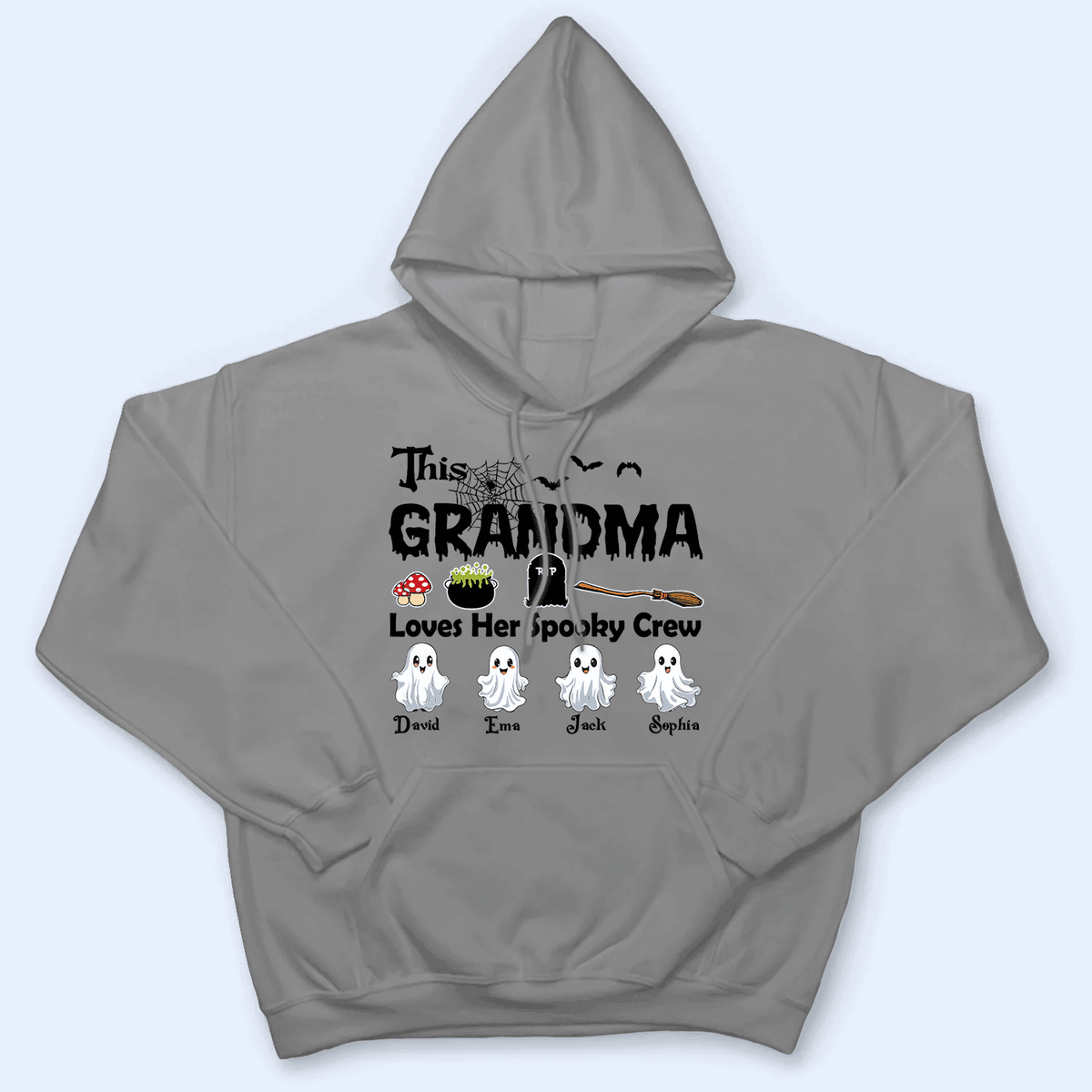 This Grandma Loves Her Spooky Crew - Personalized Custom T Shirt - Birthday, Loving, Funny Gift for Grandma/Nana/Mimi, Mom, Wife, Grandparent - Suzitee Store