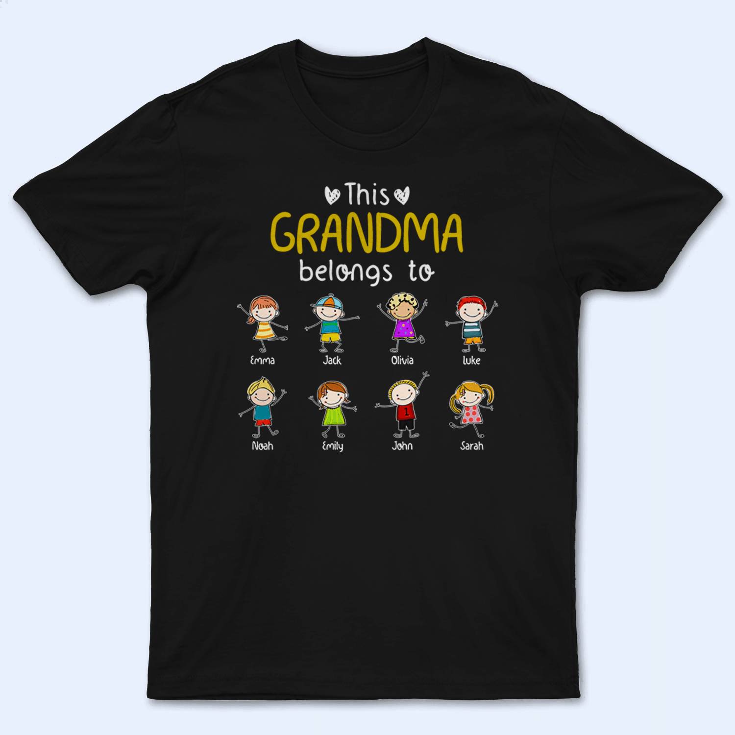 This Grandma/Grandpa Belongs To - Personalized Custom T Shirt - Loving, Funny Gift for Grandma/Nana/Mimi, Mom, Wife, Grandparent