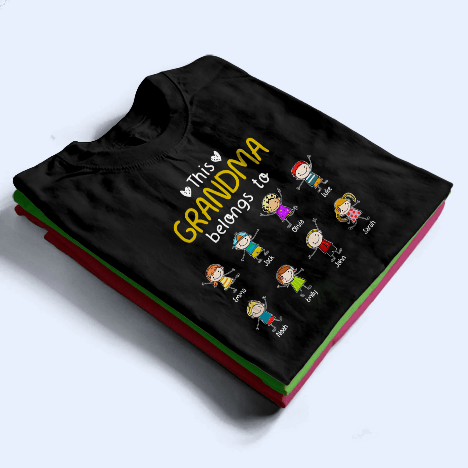 This Grandma/Grandpa Belongs To - Personalized Custom T Shirt - Loving, Funny Gift for Grandma/Nana/Mimi, Mom, Wife, Grandparent 2