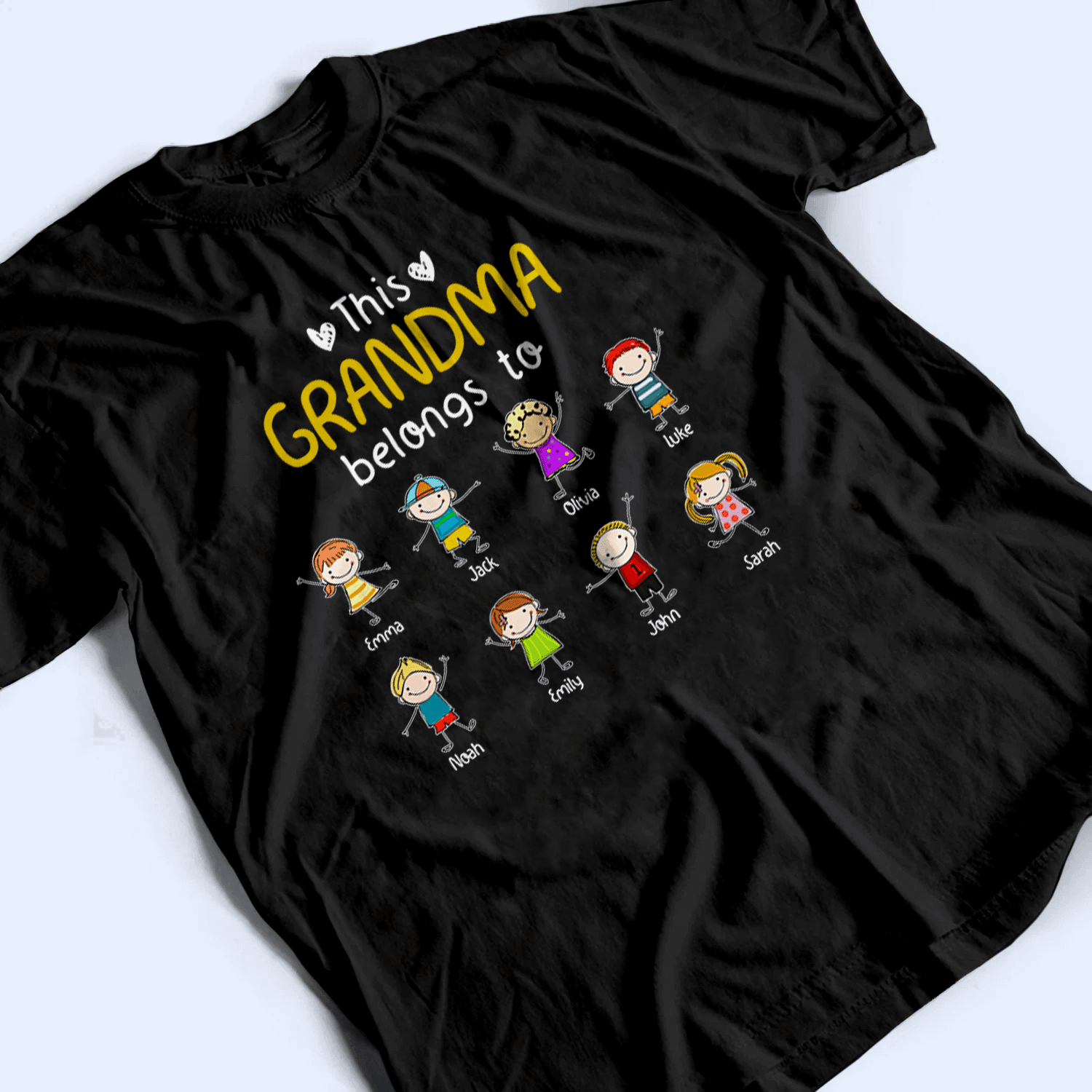This Grandma/Grandpa Belongs To - Personalized Custom T Shirt - Loving, Funny Gift for Grandma/Nana/Mimi, Mom, Wife, Grandparent 3