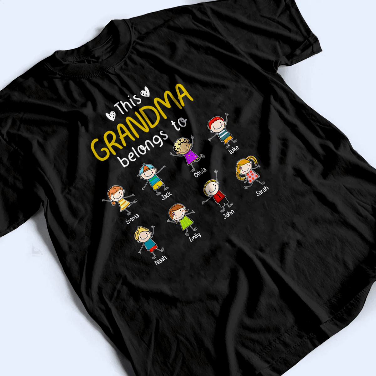This Grandma/Grandpa Belongs To - Personalized Custom T Shirt - Loving, Funny Gift for Grandma/Nana/Mimi, Mom, Wife, Grandparent - Suzitee Store