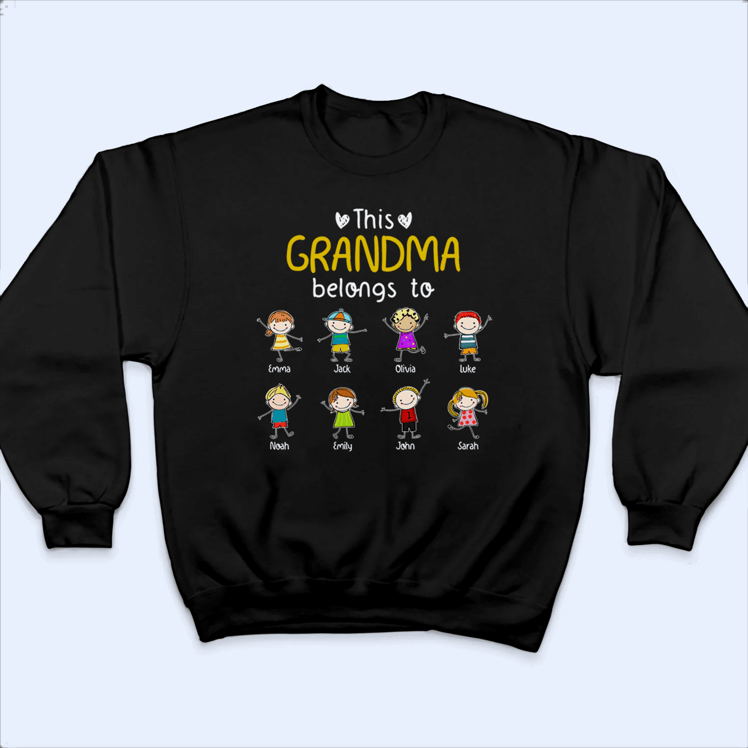 This Grandma/Grandpa Belongs To - Personalized Custom T Shirt - Loving, Funny Gift for Grandma/Nana/Mimi, Mom, Wife, Grandparent 4