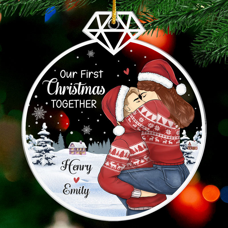 Our First Christmas Together custom shaped acrylic ornament, alternate view 2
