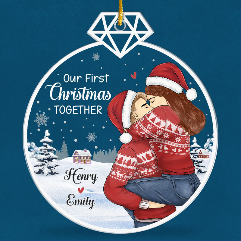 Our First Christmas Together custom shaped acrylic ornament, alternate view 3