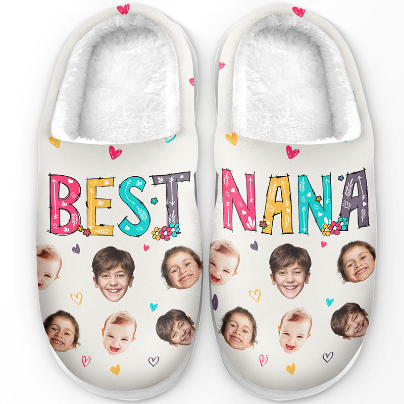 Custom Photo Best Grandma Ever - Personalized Slippers - Gift For Mom, Grandma