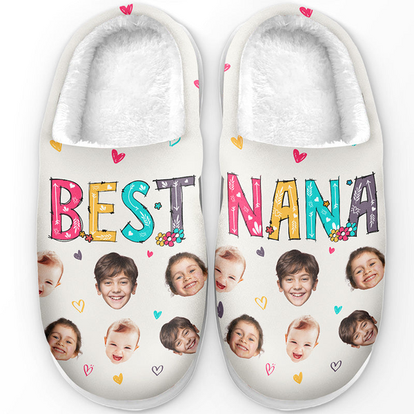 Custom Photo Best Grandma Ever - Personalized Slippers - Gift For Mom, Grandma
