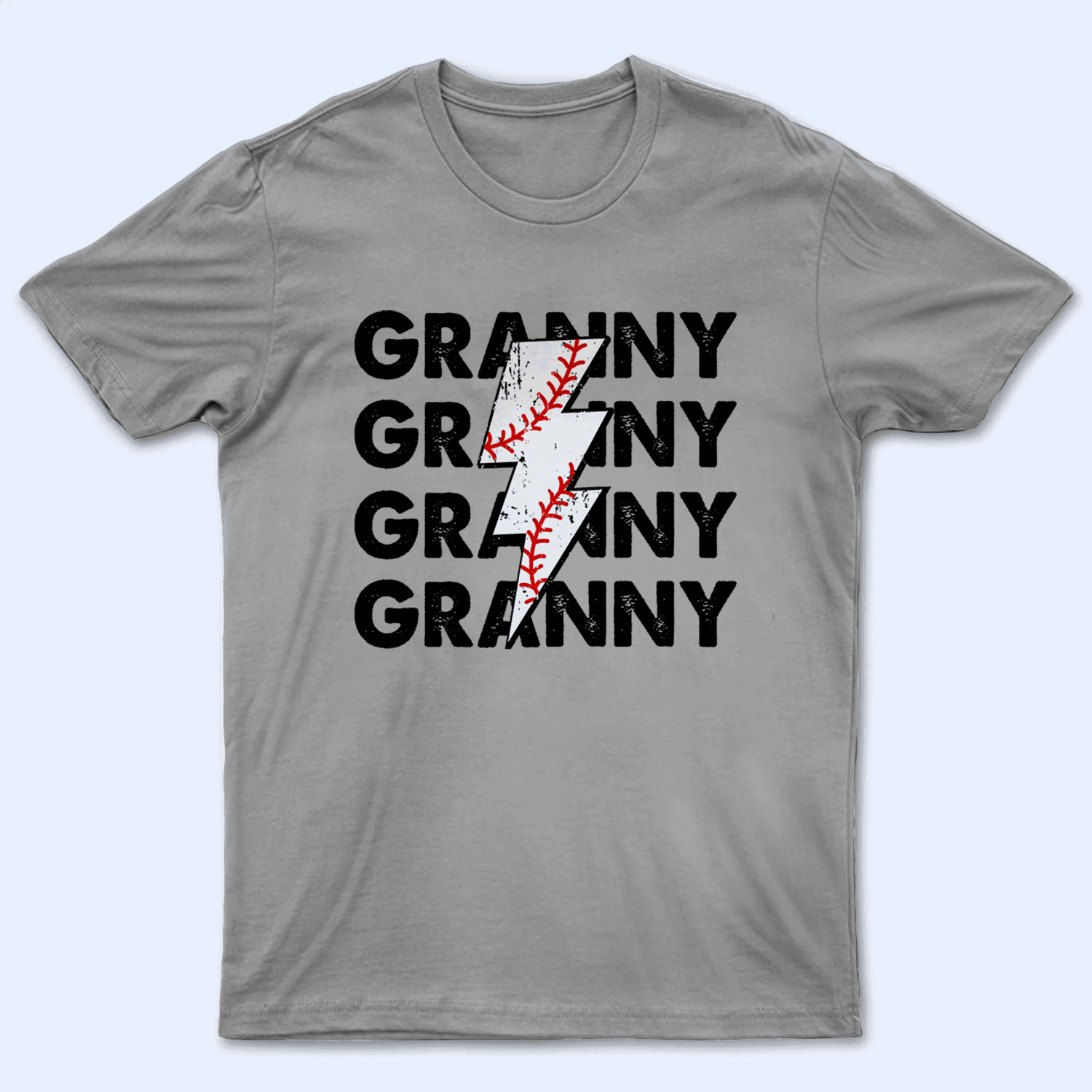 Vintage Distressed Thunder Sports Design - Baseball/ Softball/Football Personalized Custom T Shirt - Birthday, Loving, Funny Gift for Grandma/Nana/Mimi, Mom, Wife, Grandparent - Suzitee Store
